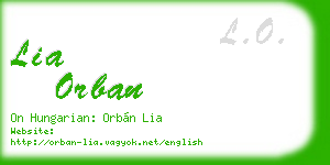 lia orban business card